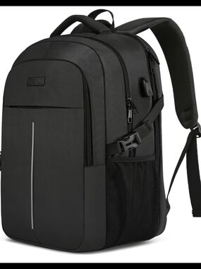 50L Black Tech Backpack with USB Charging Port